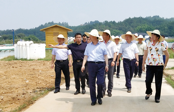 江西省水利廳黨委書記、廳長羅小云視察我司龍南黃沙稀土尾水收集處理廠
